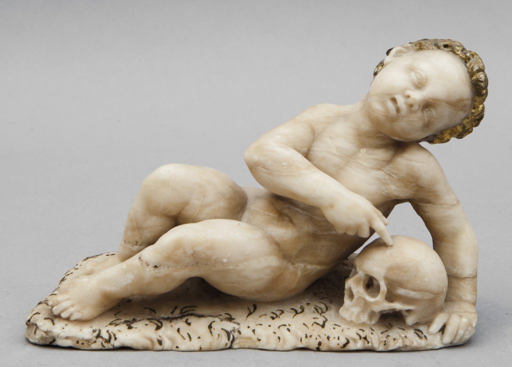 Vanitas, scultura in alabastro sec.XVII cm. (1 of 1)