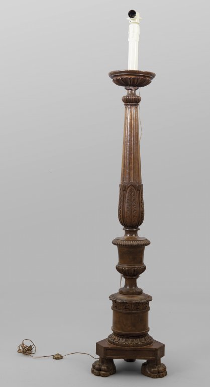 Torciera Luigi XVI in legno naturale scolpito, II (1 of 1)