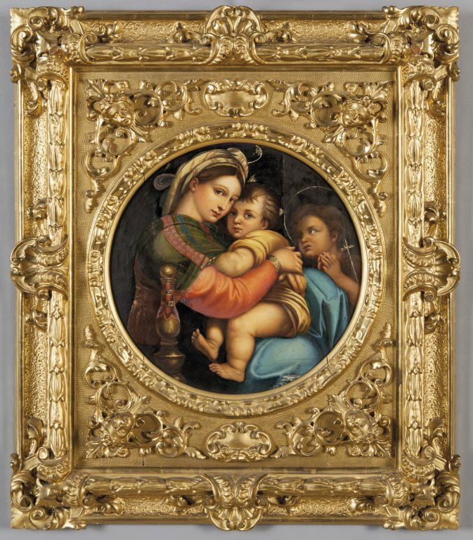 Da Raffaello "Madonna della Seggiola" olio in (1 of 1)