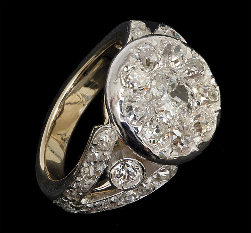 Anello in oro bianco e giallo con incastonati (1 of 2)