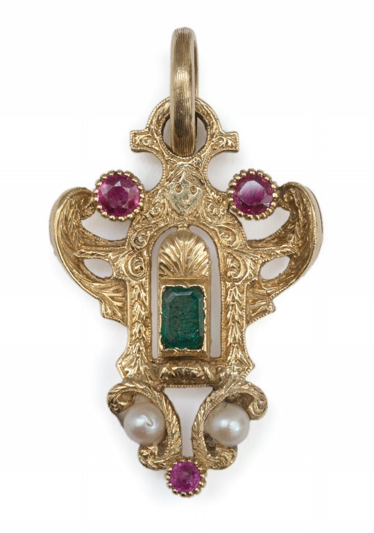 Ciondolo in oro giallo con motivo atzeco sul (1 of 1)