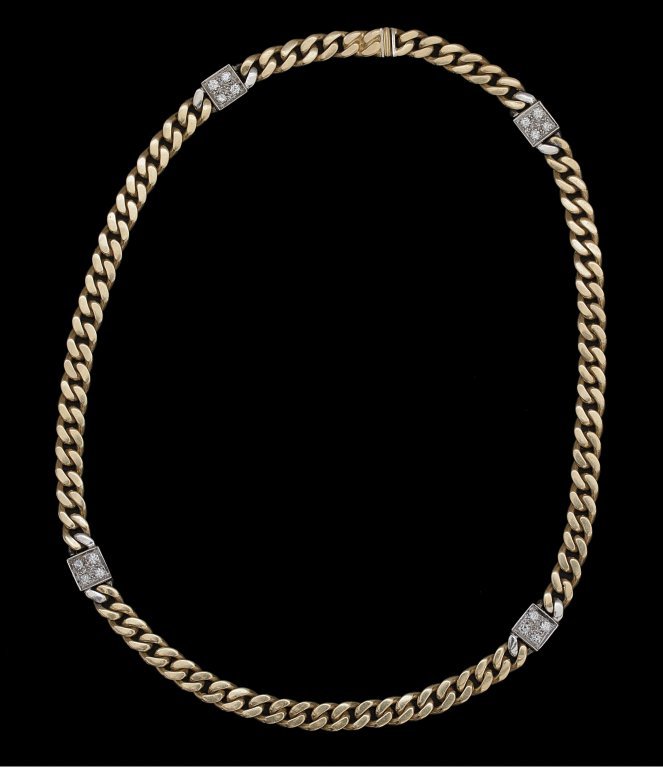 Girocollo in oro giallo e bianco, maglia (1 of 1)