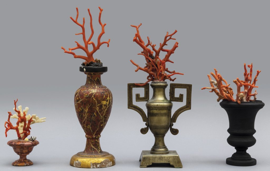 Quattro vasetti di forma e materiali diversi con (1 of 1)