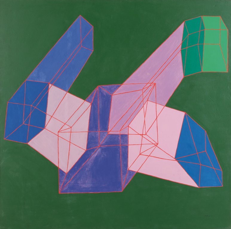 ACHILLE PERILLI (1927-) La ricetta di santitÃ : ACHILLE PERILLI (1927-) La ricetta di santitÃ 1972 olio su tela cm 150x150 firmato e datato in basso a destra firmato, datato e titolato sul retro sul retro: etichetta Galleria Marlborough, Roma et