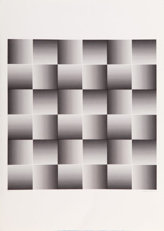 GETULIO ALVIANI (1939-) Senza: GETULIO ALVIANI (1939-) Senza titolo litografia cm 70x50 esemplare P-2 firmato in basso a destra numerato in basso a sinistra Untitled lithography 27,55x19,68 in edition P-2 signed lower right numbere