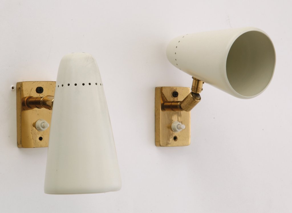 DUE LAMPADE A PARETE, anni "50.  Ottone, (1 of 1)