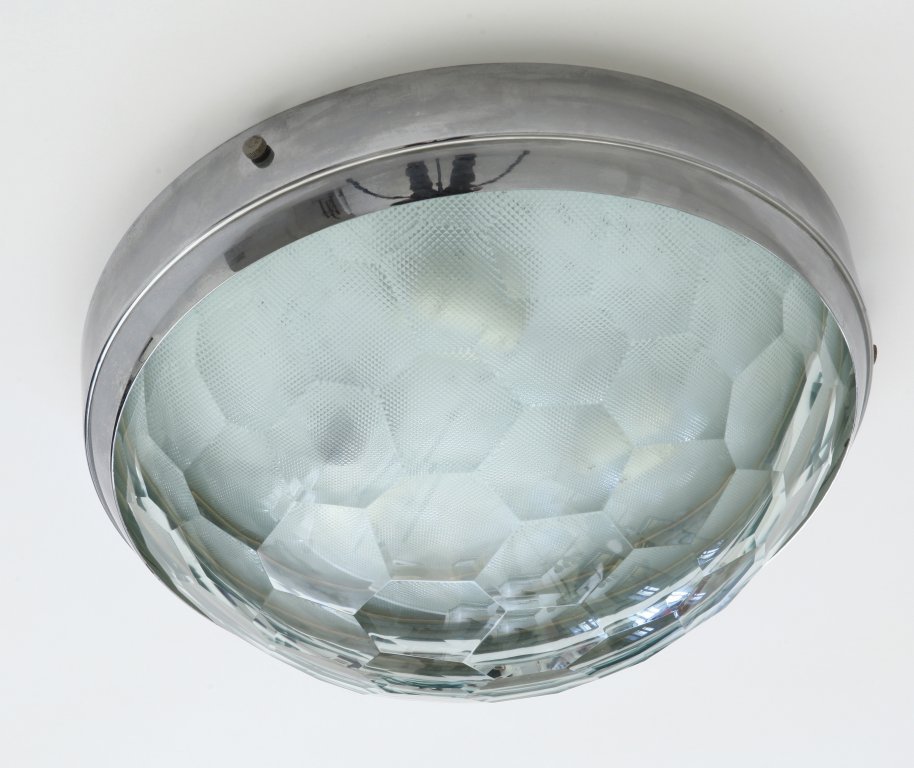 UNA PLAFONIERA, anni "60.  Ottone cromato, (1 of 1)