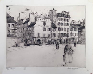 Morris Henry Hobbs Etching: Rue d'Algesiras (Ed/100) - 8 3/4 x 10 1/2"