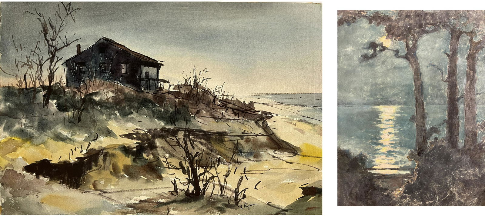 Set of 2: (1) Elizabeth Ryan Watercolor (2) Painting by (1 of 1)