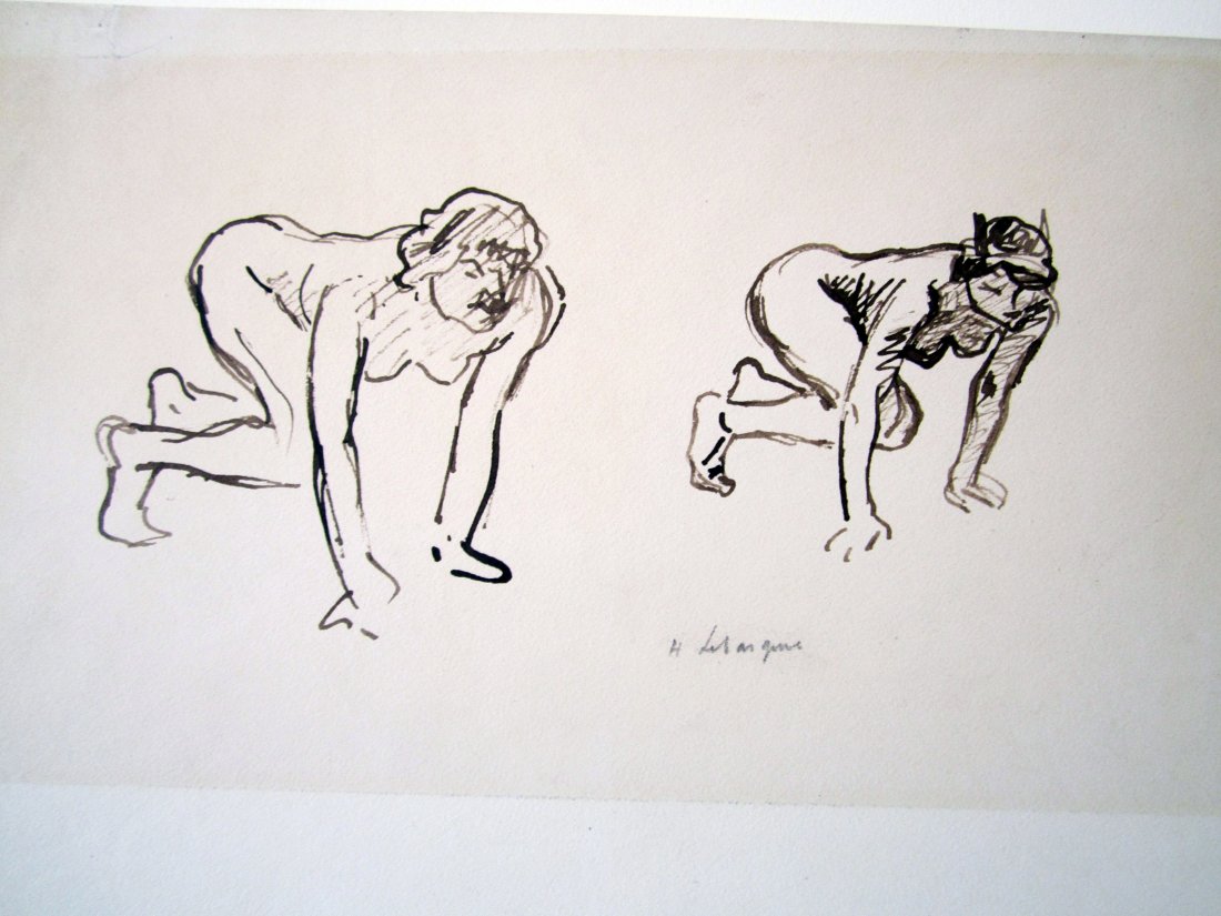Henri Lebasque Drawing: Figure sketch - 10 1/4" x 14"