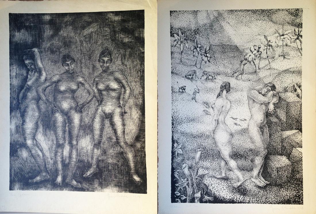 Set of 2 Lithographs by George Biddle (1 of 1)