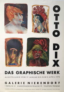 Otto Dix Exhibition Poster: Das Graphische Werk, 1972 - 27 1/2 x 19 1/2"