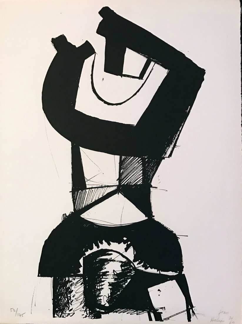 Jean Helion Lithograph: Figure Dressee. Ed. 52/175 - 26 x 19"