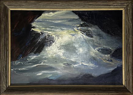 Paul Dougherty Oil Painting: Beach cave - Frame: 29" x 41" - Canvas: 24" x 36"