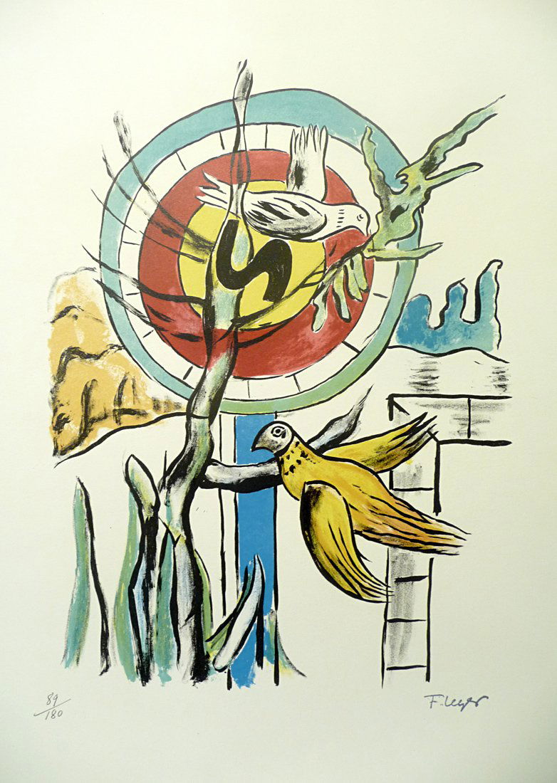 Fernand Léger (1881 – 1955) - Lithograph: Artist: Fernand Léger (1881 – 1955) , French Title: L'homme dans le ville Medium: Lithograph in color Size: 25" x 20" Signature: Signed "F.leger" L/R, numbered 89/18