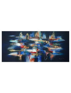 Contemporary painting: Acrylic On Canvas: Contemporary painting: Acrylic On Canvas ARTIST: DARSANA SIZE:180 X 80 cm Original - Certified Ref: DAR180X8025