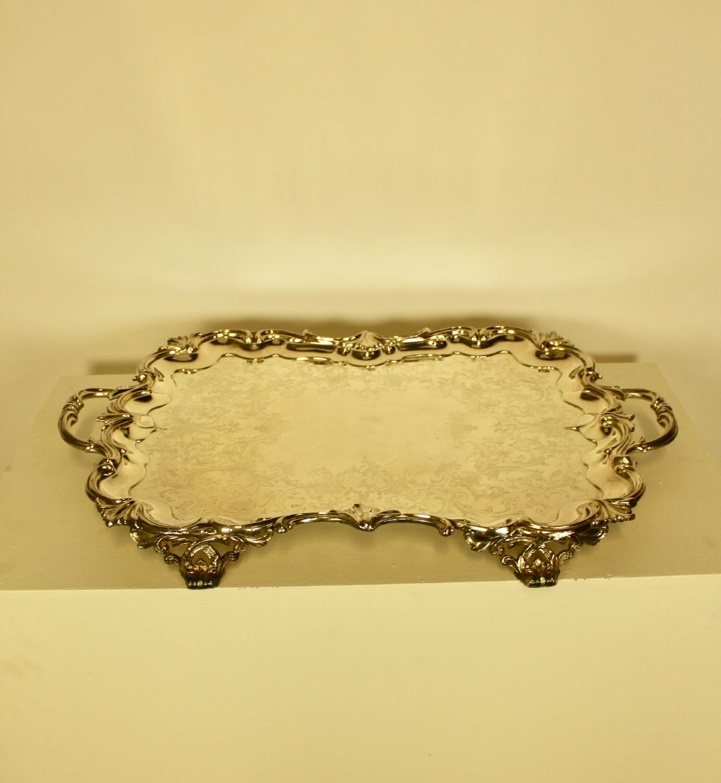 French Rococo Style Very Large Silver Plate Tray (1 of 3)
