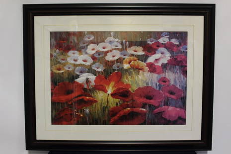 Large Print of Poppy Flowers: Large Print of Red and White Poppy Flowers, 45"W x 35"H