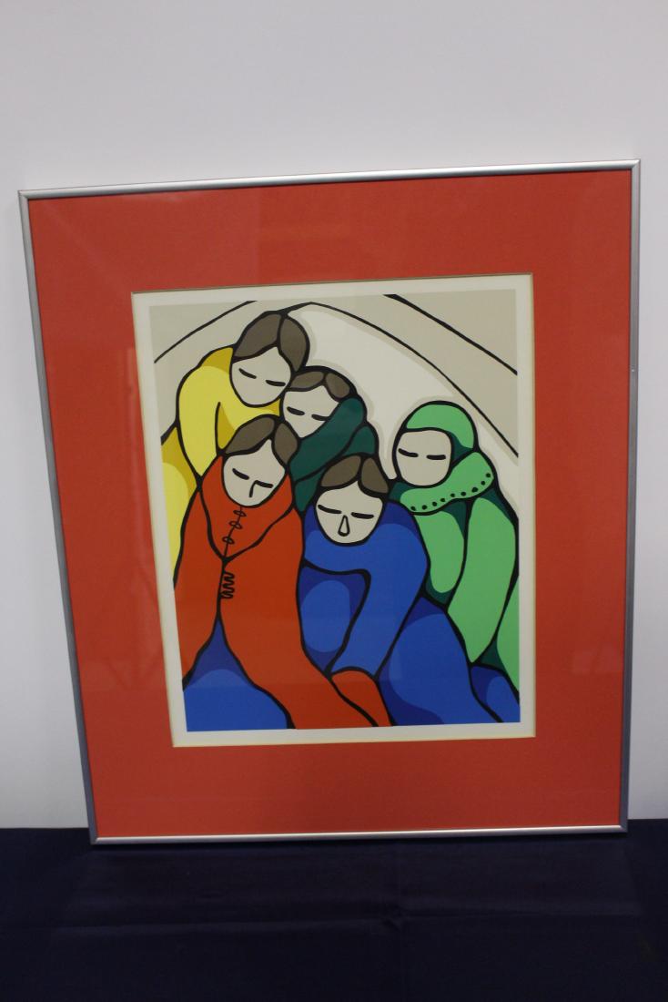 Daphne Odjig Silkscreen Print of Native women (1 of 1)