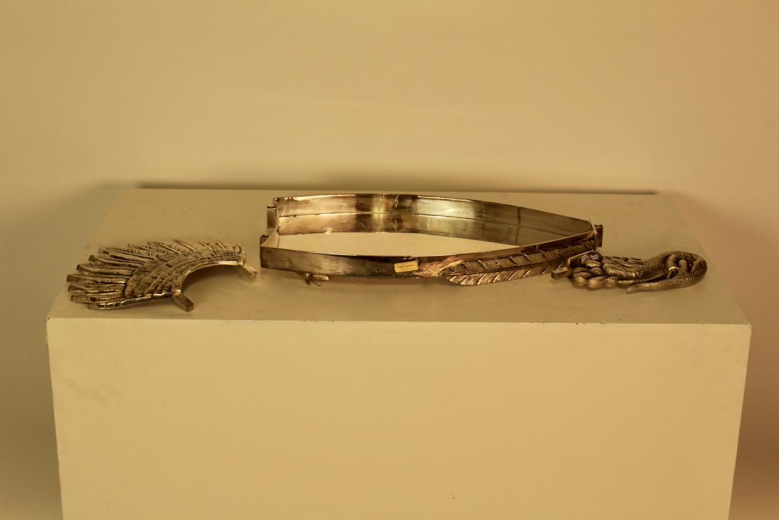 Large and Unusual Silver Plate Turkey Dish (1 of 6)