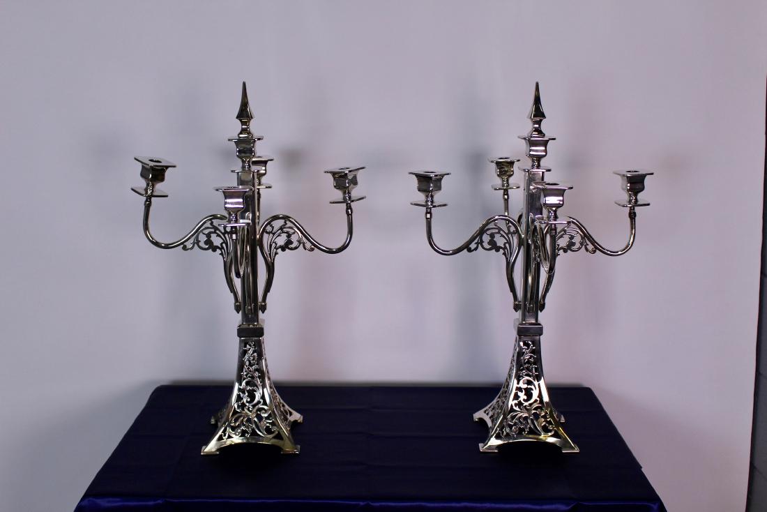 Pair of Large 4 Light Candelabras in Aesthetic Style (1 of 4)