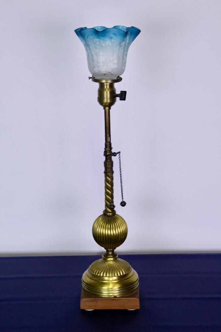 Victorian Table Lamp with Original Shade (1 of 7)