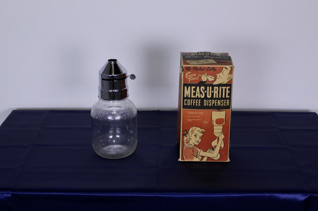 Coffee Dispenser in Original Box: Coffee Dispenser in Original Box, circa 1940, 9.5H x4"W