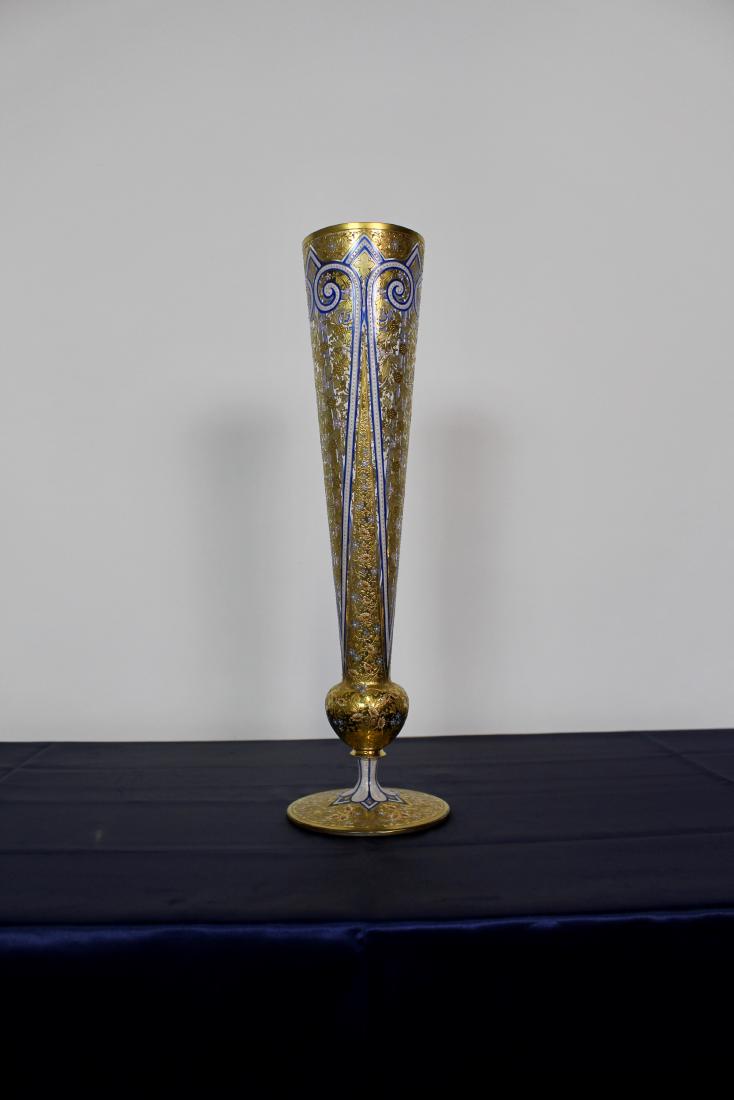 Signed Moser Tall Golden Vase (1 of 13)