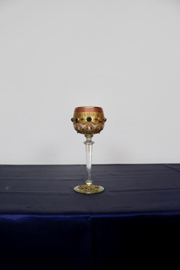Rare Jewelled Moser Goblet (1 of 9)