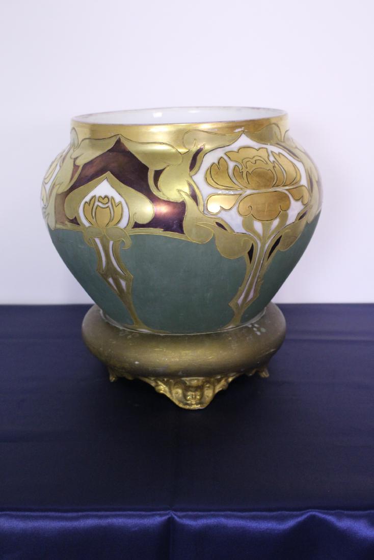 Rare Art Nouveau Large Decorated Ceramic Pot (1 of 5)