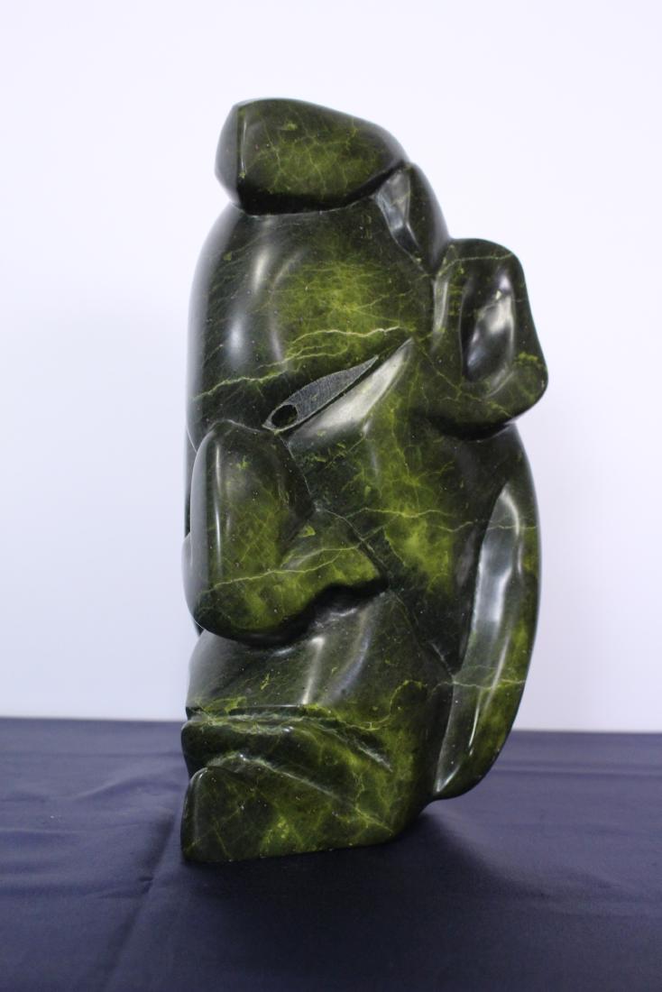 Signed Soapstone Inuit Carved Face (1 of 10)