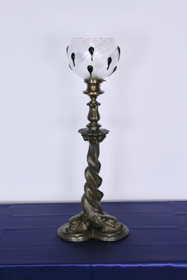 Bradley & Hubbard Table Lamp with Art Glass Steuben (1 of 6)