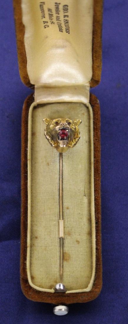 Gold and Ruby Lapel Pin by Geo E Snider Vancouver (1 of 6)