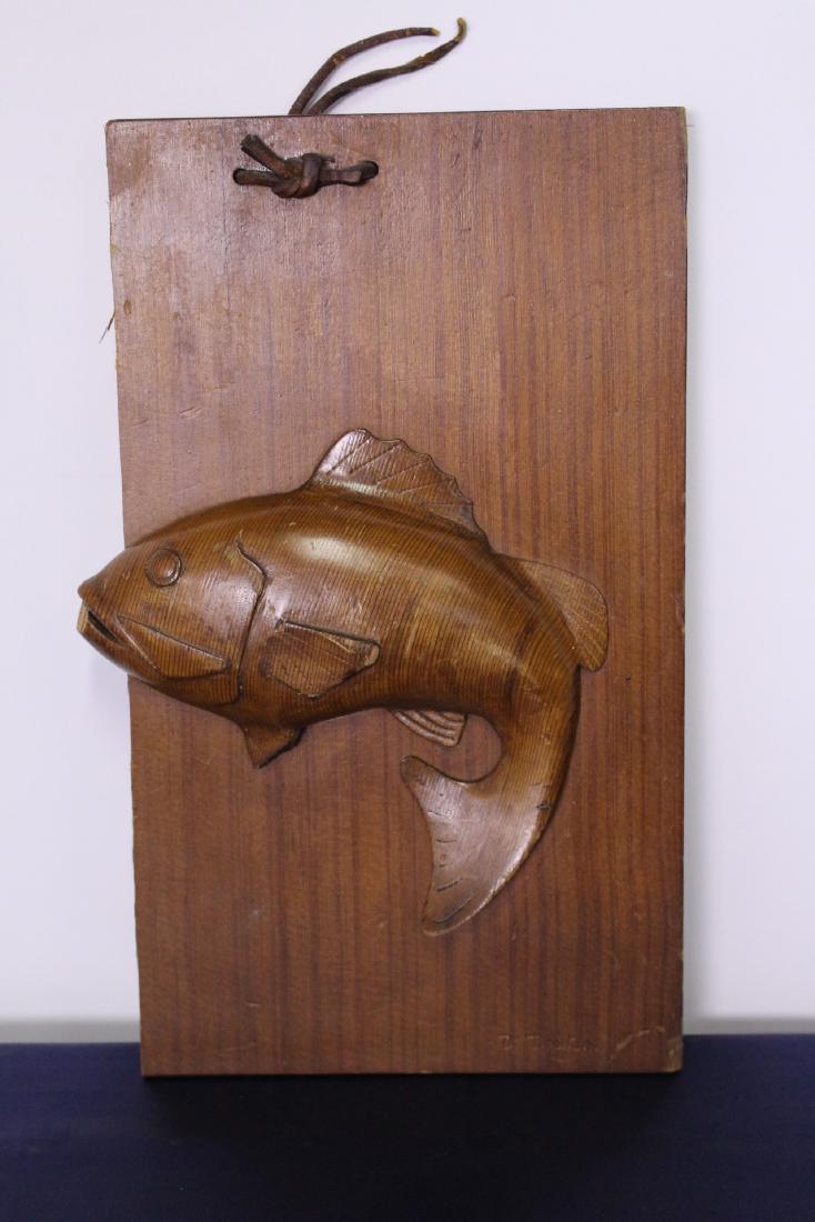 Wooden Wall Plaque Depicting a Fish (1 of 2)