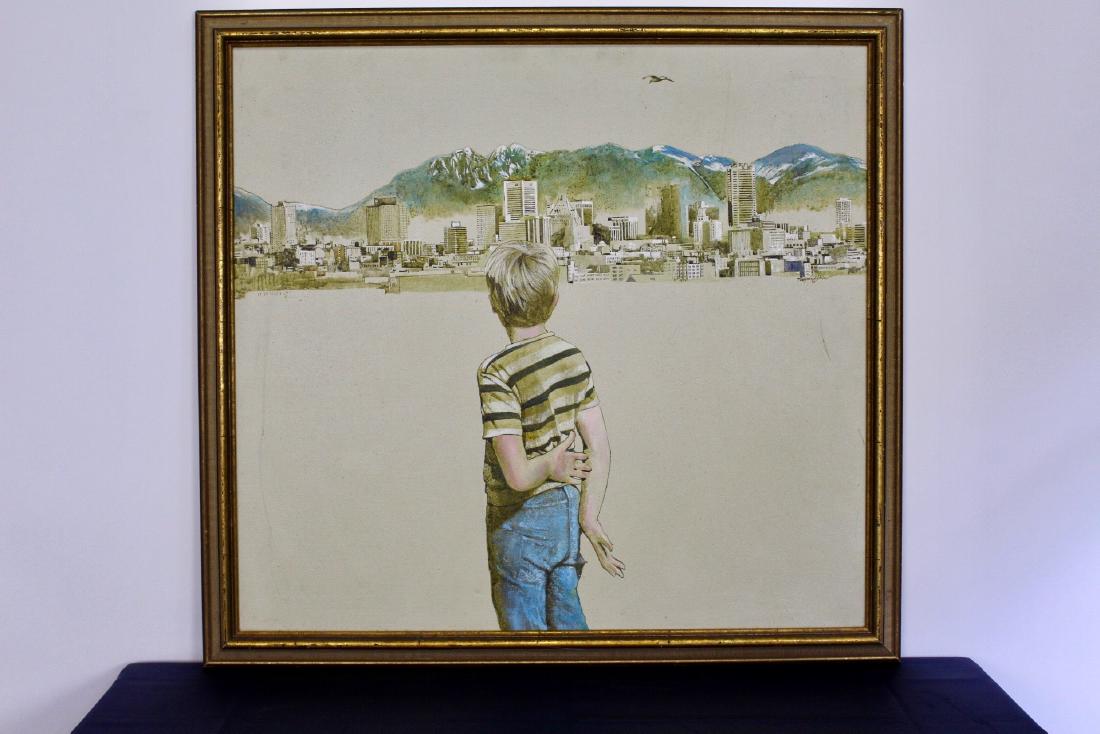 Raymond Chow Signed Acrylic on Canvas of Vancouver Boy (1 of 7)