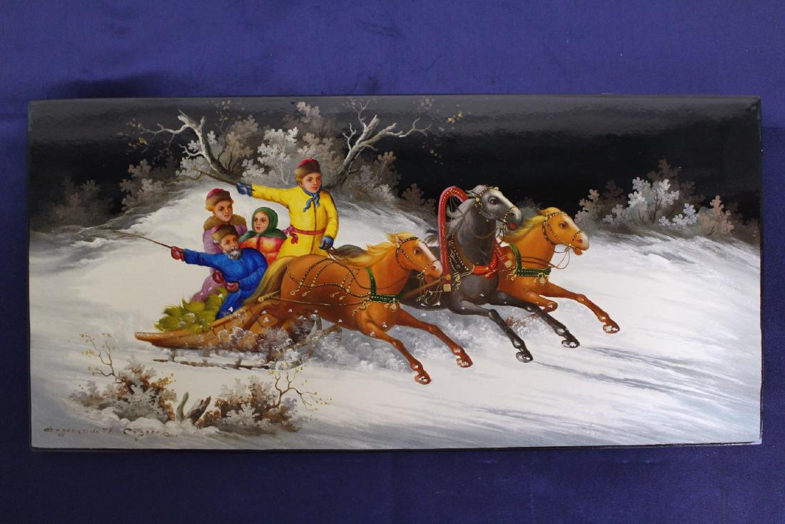 Russian Lacquered Wooden Panel (1 of 5)