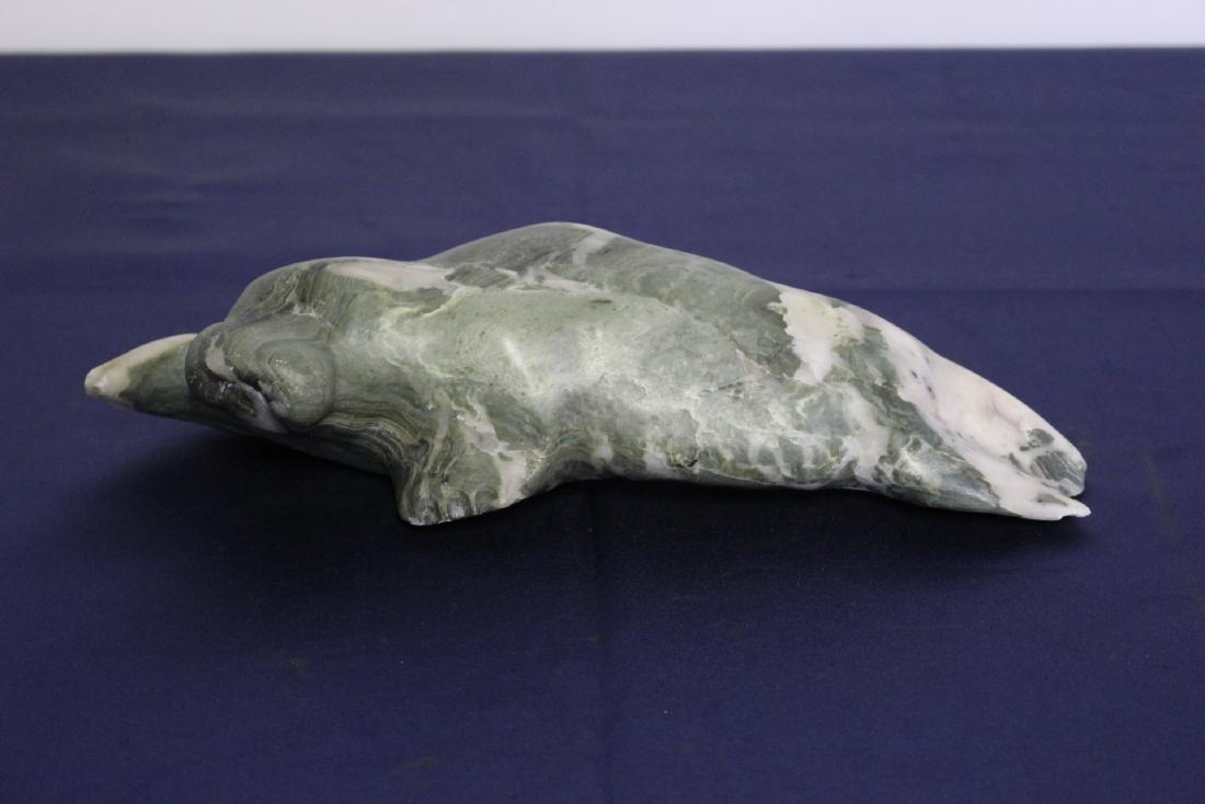 Inuit Carved Soapstone Sea Lion: Inuit Carved Soapstone Sea Lion. Measures 10.5"L x 3.5"W x 2.5"H.