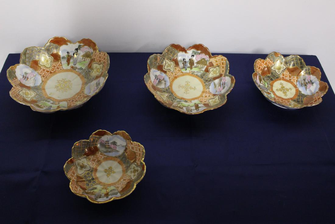4 Piece Set of Satsuma Bowls (1 of 6)