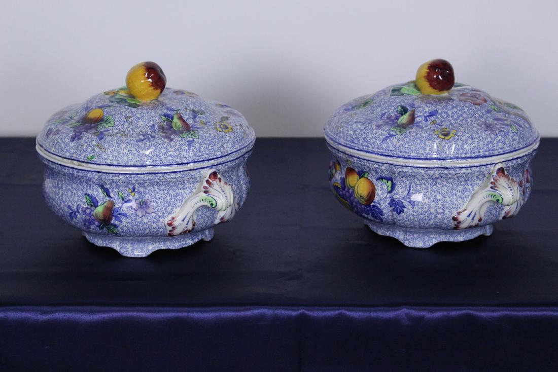 Pair of Victorian Copeland Spode Casserole Dishes (1 of 3)