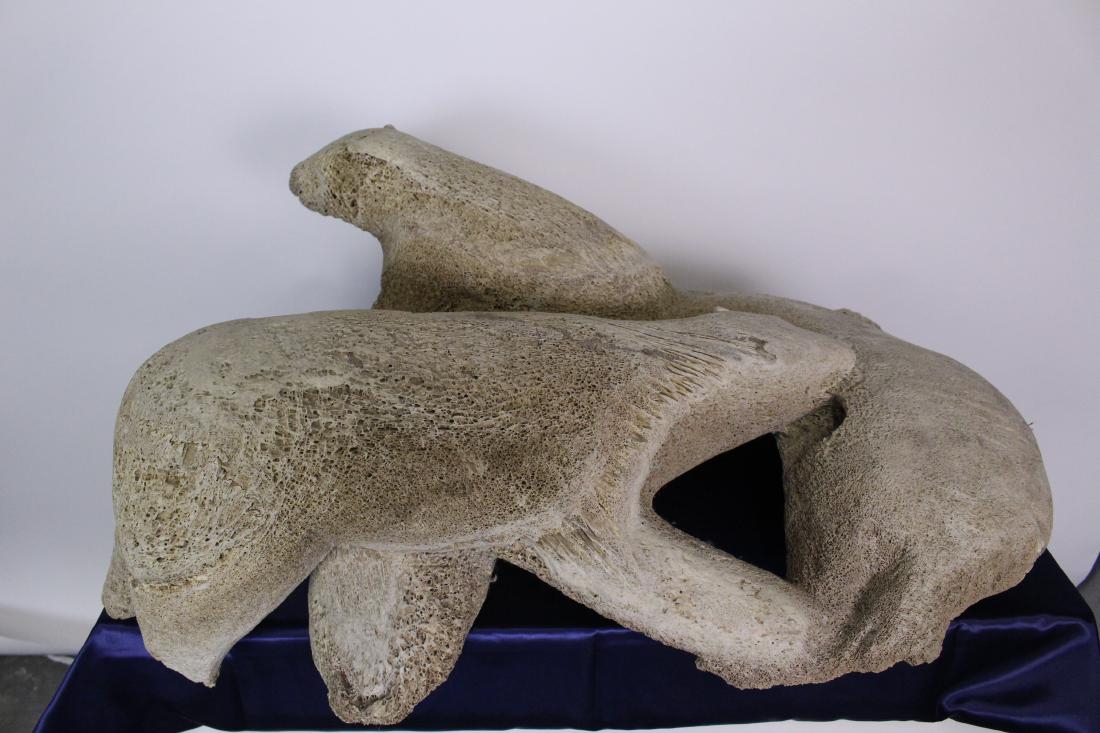 Large Walter Etokto Inuit Whalebone Carving (1 of 9)