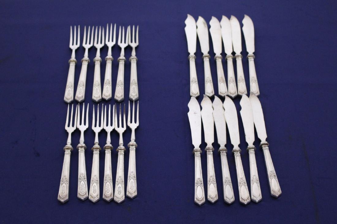 Set of 24 Piece 800 Grade Silver Fish Set (1 of 7)