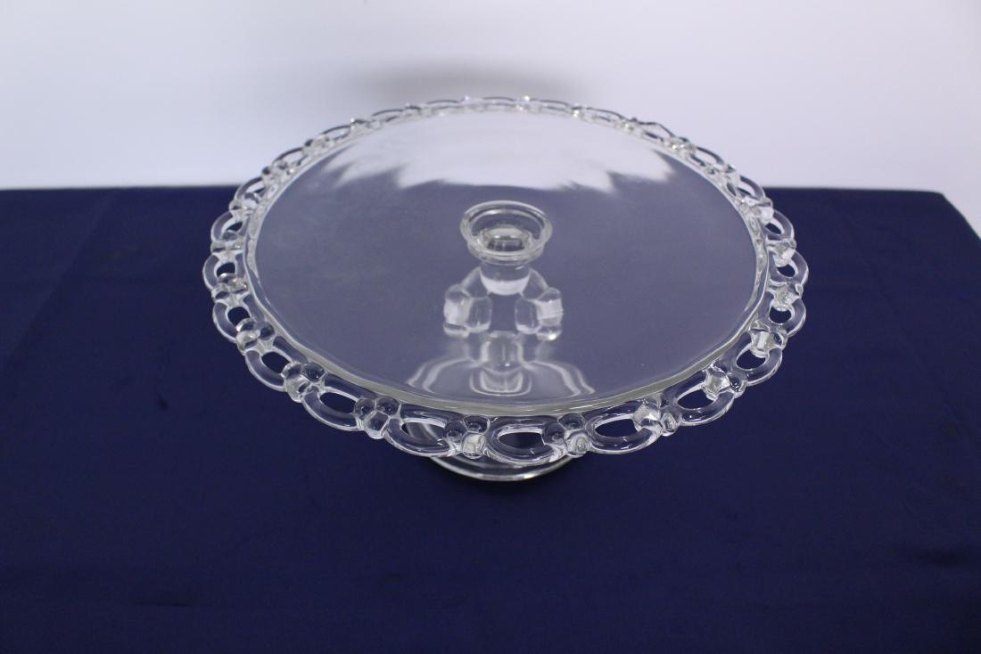 Decorative American Pressed Glass Cake Stand (1 of 4)