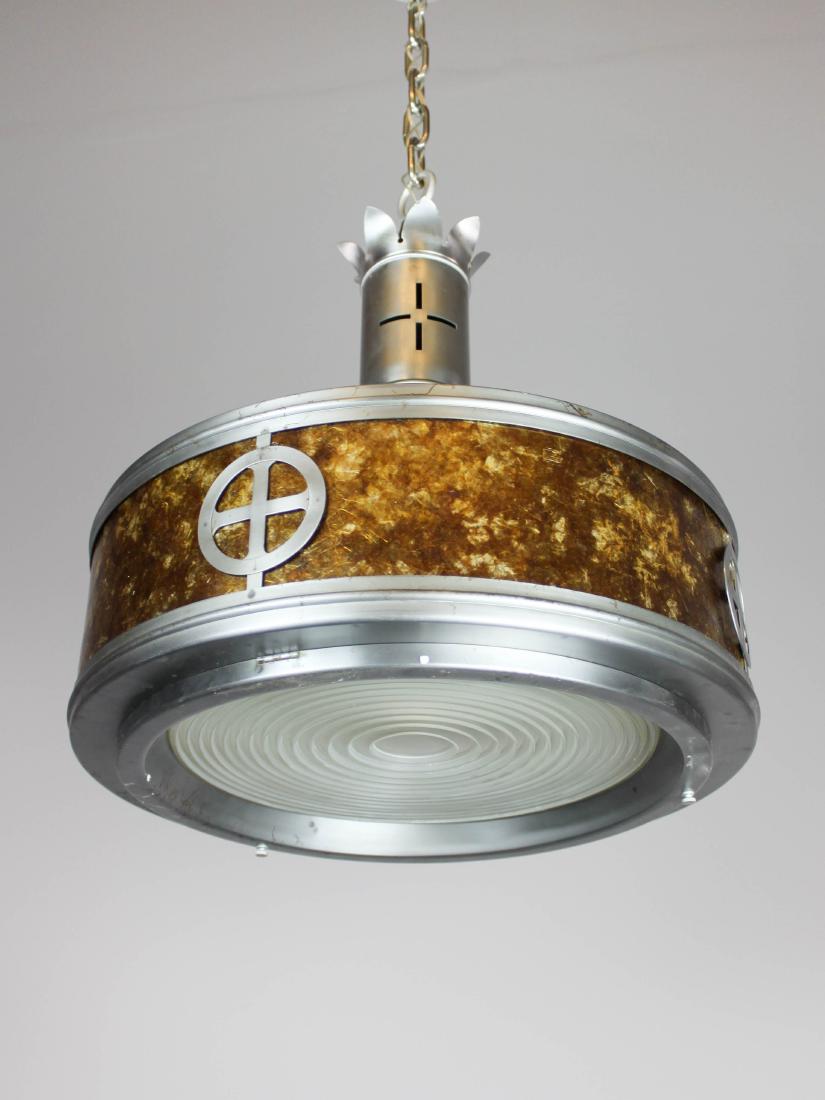 Ca. 1940 Art-Moderne style industrial pendant fixture (1 of 6)