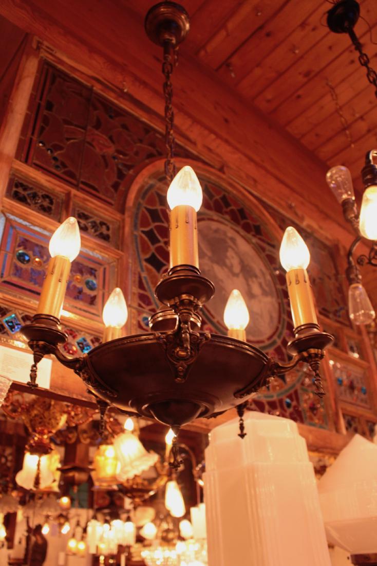 5-Light Edwardian Chocolate Bronze Pan Fixture (1 of 4)