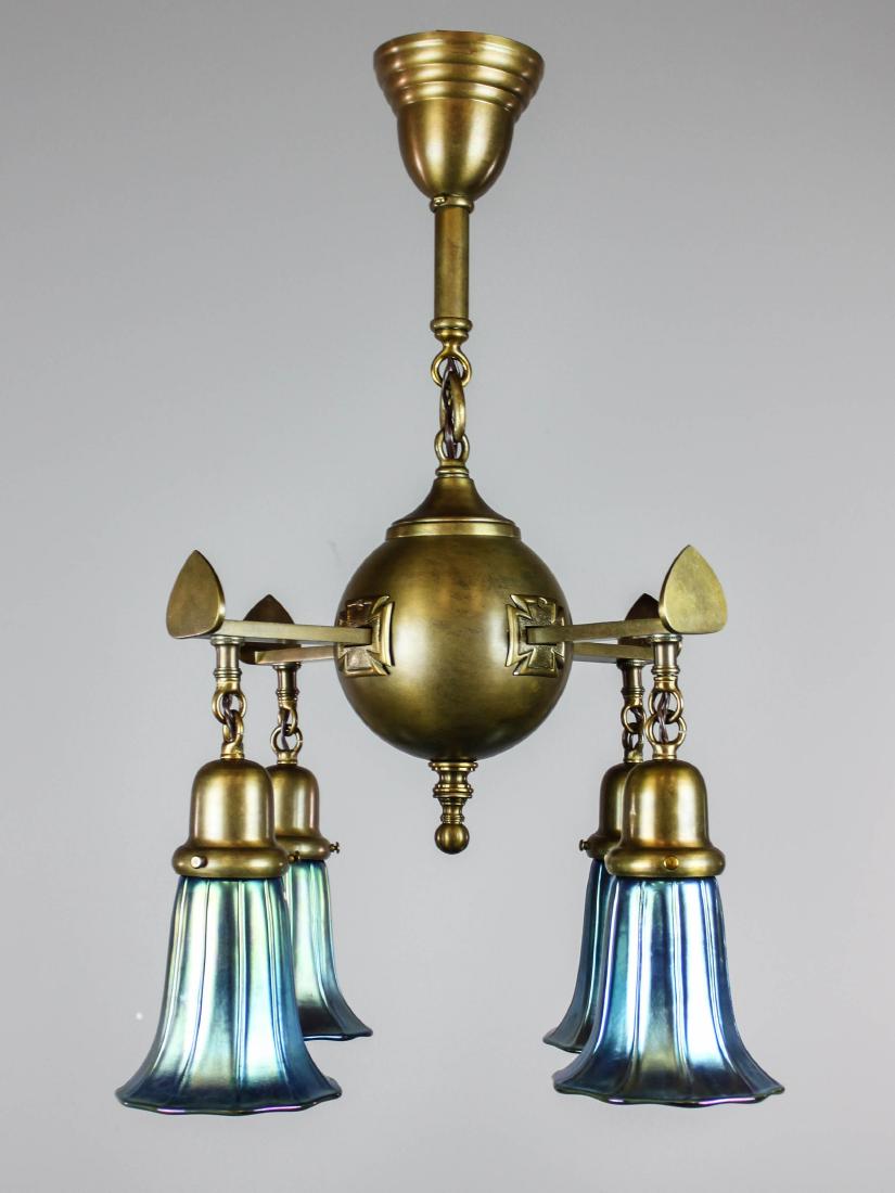 Unusual Antique Light Fixture (4-Light) (1 of 5)