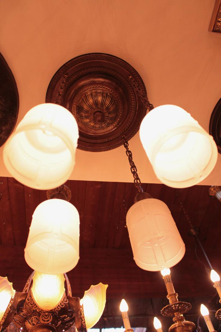 4-Light Edwardian Flushmount with Handel Shades (1 of 3)