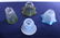 4 Victorian Assorted Pressed Glass Shades