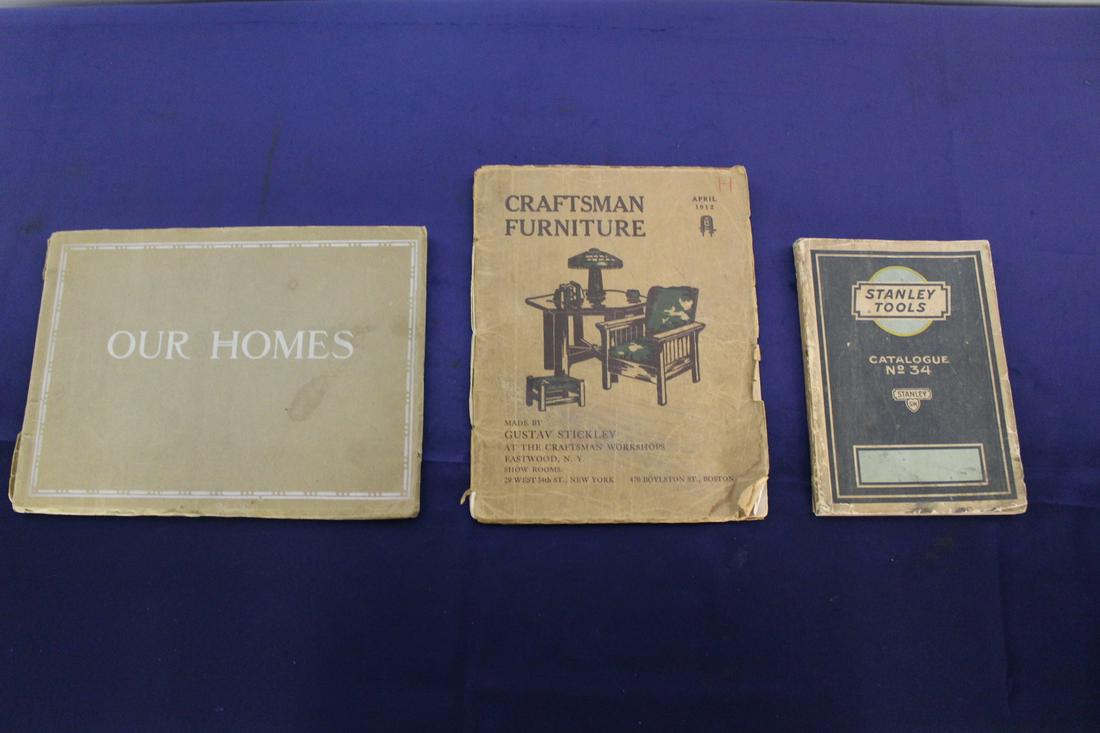 3 Early 20th Cent. Trade Catalogs: 3 Early 20th Cent. Trade Catalogs. Craftsman Furniture by Gustave Stickley, April 1912; Stanley Tools no. 34 by The Stanley Works, 1925; Our Homes: The Art of Furnishing by Waring and Gillow, Circa 19