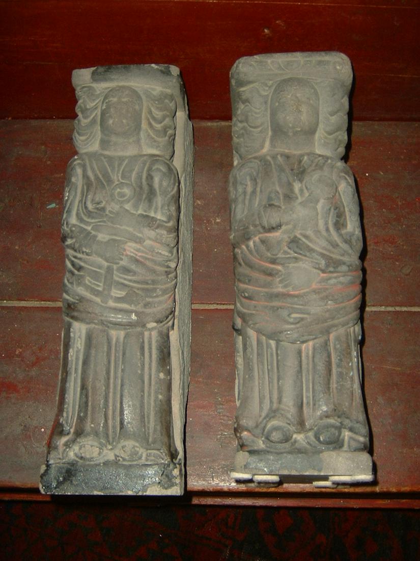 Eighteenth Century Celtic Stone Figures: Ca. 18th Century Celtic stone figures from a Scottish castle.18"H x 5.5"W x 8"D