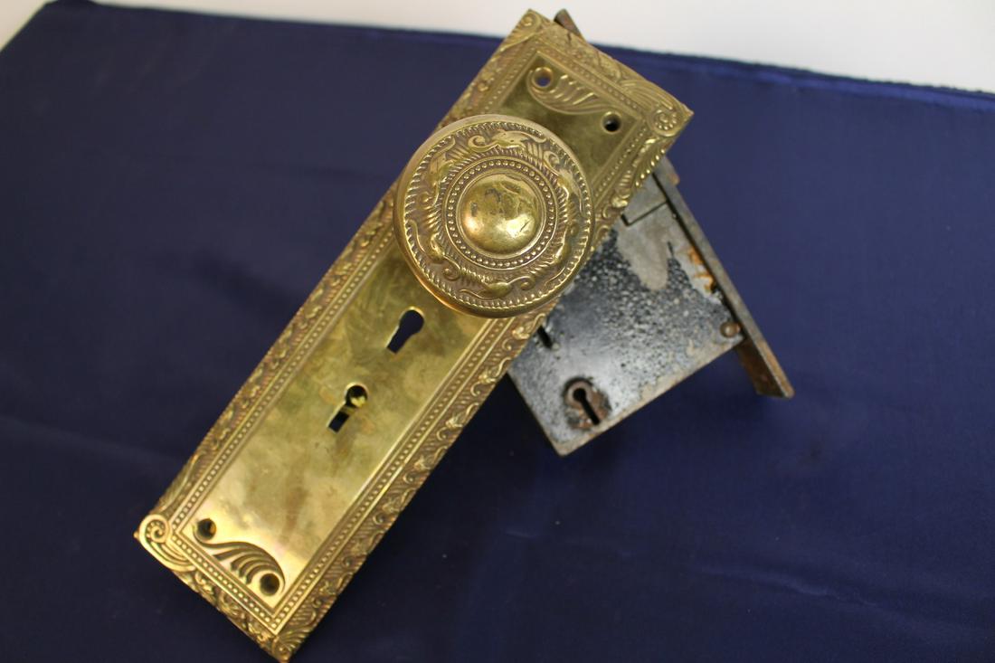 Sargent Co. Complete Door Handle Set: Sargent Co. easy spring complete door handle set. Measures 10"H x 4.5"W